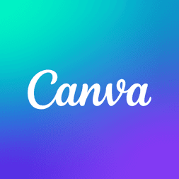 Logo de la plateforme Canva, utile pour créer une identité visuelle professionnelle.
